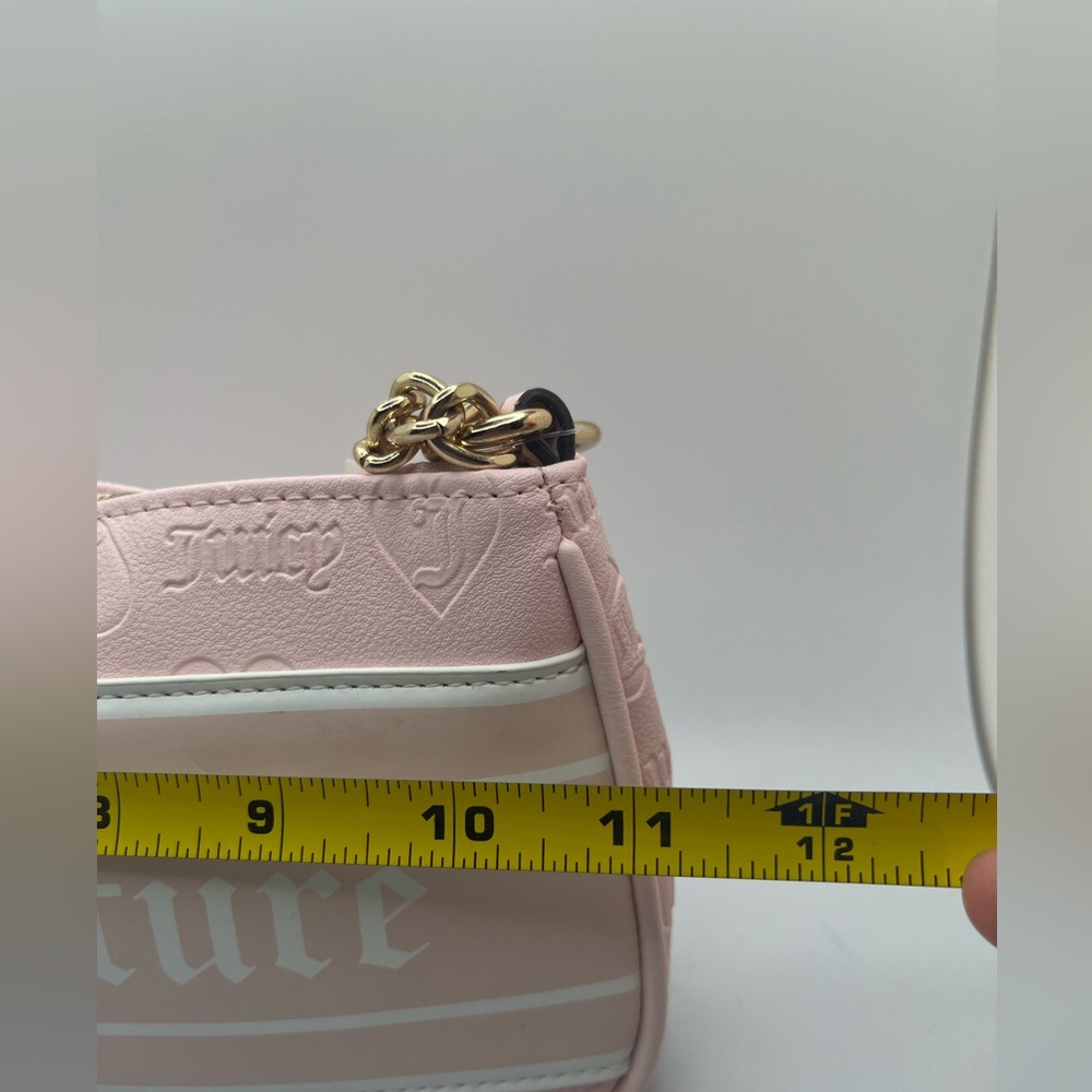 NWT Juicy Couture Powder Blush Pink Faux Leather Fashionista Shoulder Bag OS - Picture 11 of 13